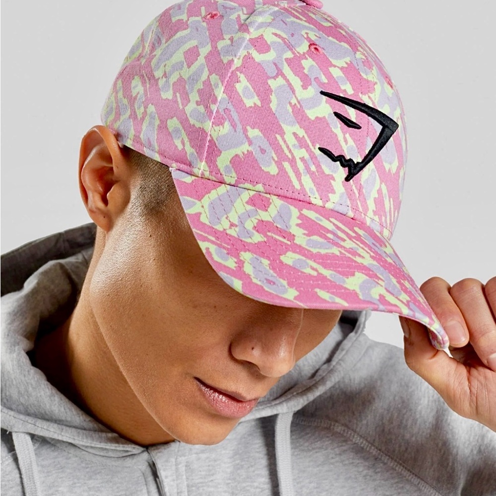 Gymshark The Sharkhead Logo Hat in Pink Camouflage